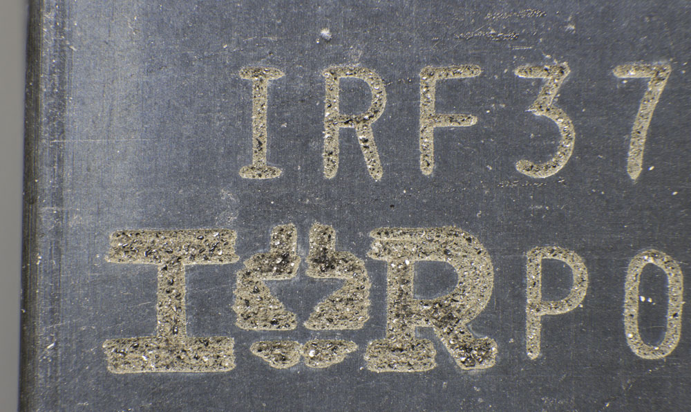 IRF3708 Fälschung Beschriftung Detail
